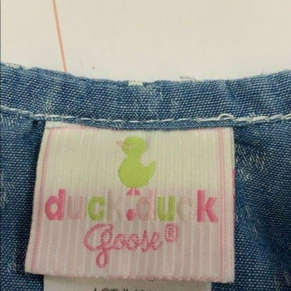 Duck Duck Goose Girls Blue And Pink Trim Butterfly Dress 12 Months - Picture 6 of 8